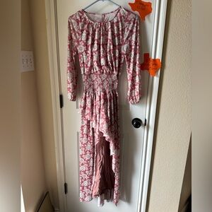 Joyfolie Pink Floral High Low Dress